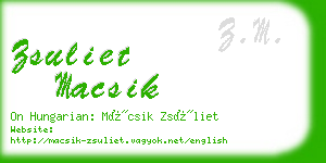 zsuliet macsik business card